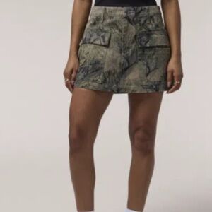 Camo Pocket Mini Skirt - Olive Green